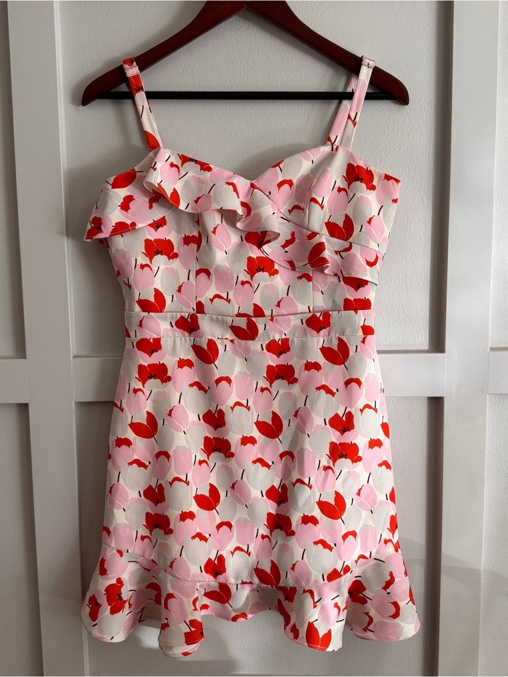Floral Ruffle Sundress in Pink and Red